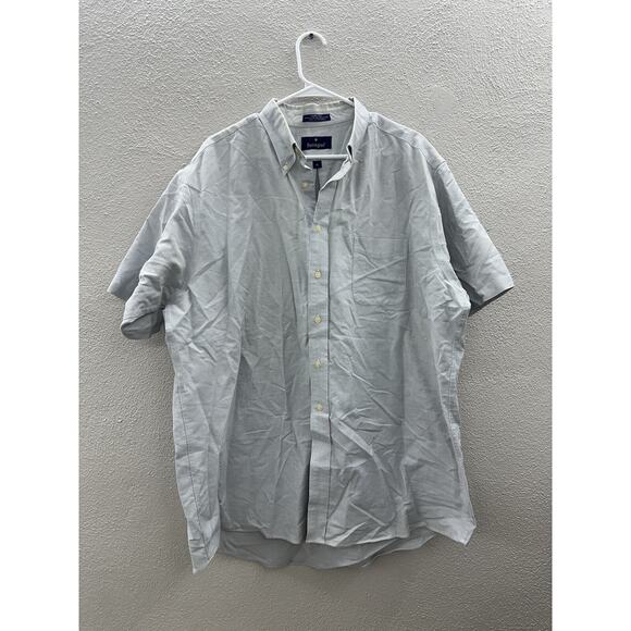 Barrington Mens Shirt Size 18 Gray Short Sleeve Button Up - Picture 1 of 11